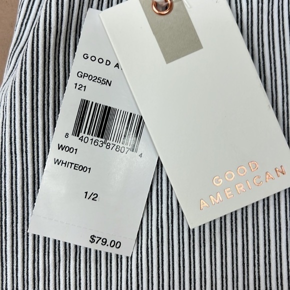 Good American Core Power Seamless Textured White Striped Leggings Size 3/4 - Picture 5 of 5